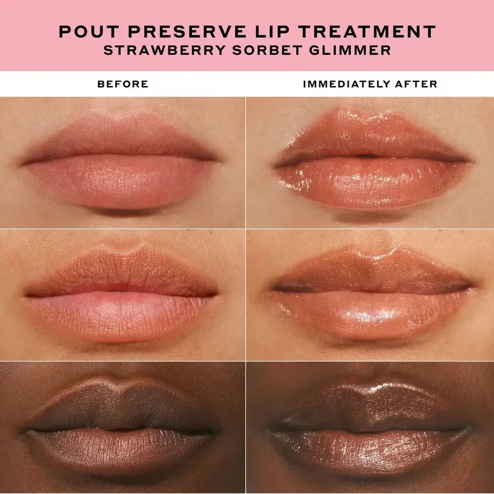 Ole Henriksen Pout Preserve Lip Treatment – Strawberry Sorbet Glimmer, 0.4 oz